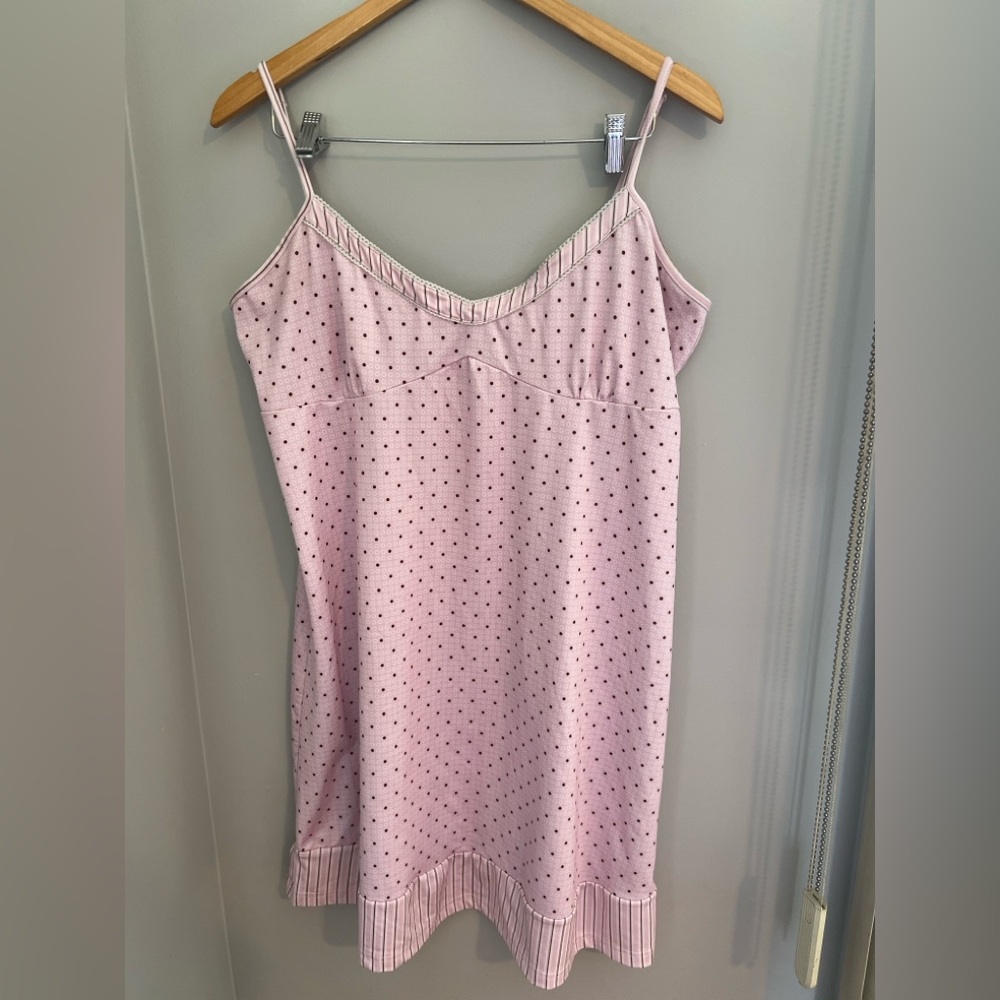 Claudel Pink Polka Dot Slip Dress XL